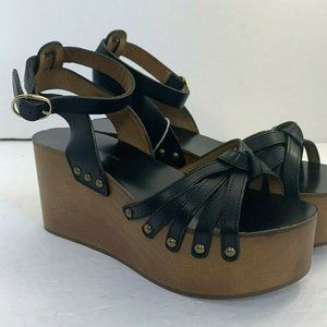 Isabel Marant Etoile Zia Leather Wooden sandal Sz5